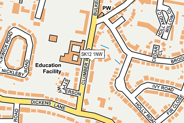 SK12 1NW map - OS OpenMap – Local (Ordnance Survey) SK12 1NW map - OS OpenMap – Local (Ordnance Survey)
