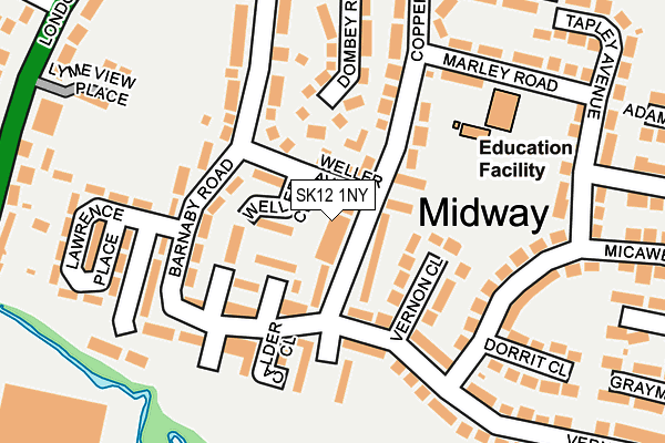SK12 1NY map - OS OpenMap – Local (Ordnance Survey)