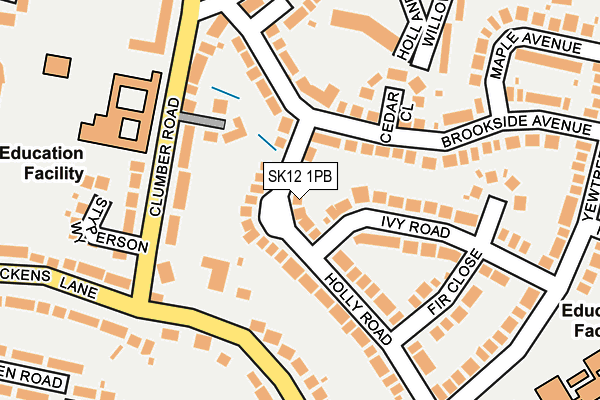 SK12 1PB map - OS OpenMap – Local (Ordnance Survey) SK12 1PB map - OS OpenMap – Local (Ordnance Survey)