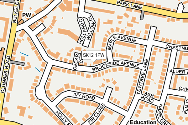 SK12 1PW map - OS OpenMap – Local (Ordnance Survey) SK12 1PW map - OS OpenMap – Local (Ordnance Survey)