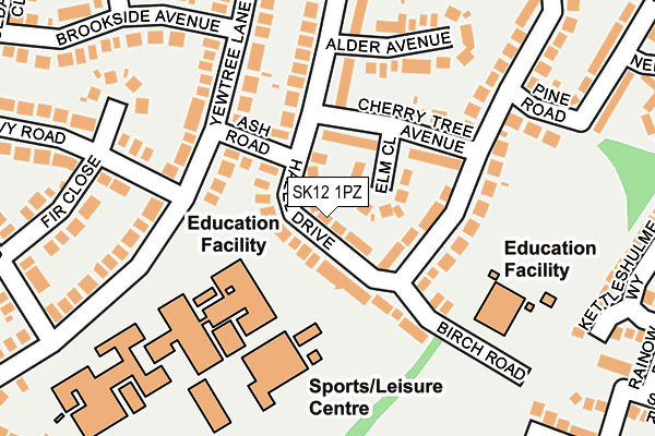SK12 1PZ map - OS OpenMap – Local (Ordnance Survey) SK12 1PZ map - OS OpenMap – Local (Ordnance Survey)