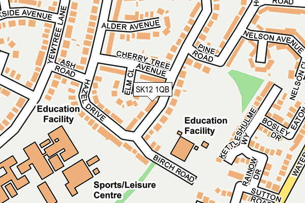 SK12 1QB map - OS OpenMap – Local (Ordnance Survey) SK12 1QB map - OS OpenMap – Local (Ordnance Survey)