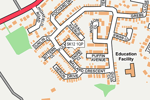 SK12 1QP map - OS OpenMap – Local (Ordnance Survey) SK12 1QP map - OS OpenMap – Local (Ordnance Survey)