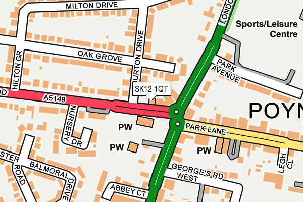 SK12 1QT map - OS OpenMap – Local (Ordnance Survey) SK12 1QT map - OS OpenMap – Local (Ordnance Survey)