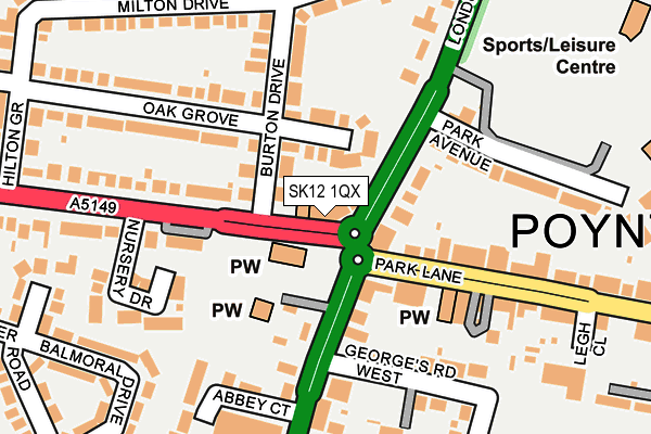 SK12 1QX map - OS OpenMap – Local (Ordnance Survey)