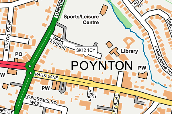 SK12 1QY map - OS OpenMap – Local (Ordnance Survey)