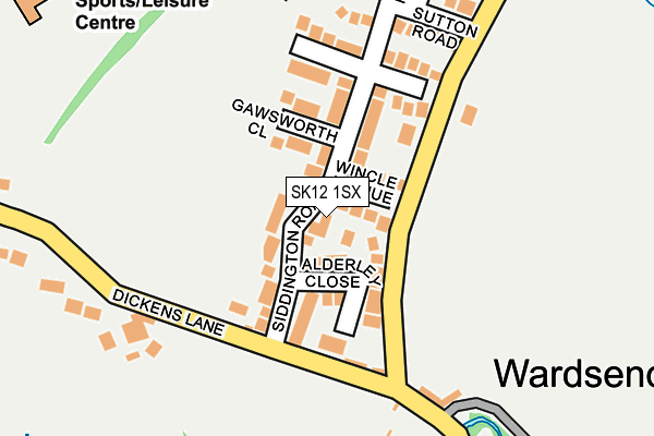 SK12 1SX map - OS OpenMap – Local (Ordnance Survey) SK12 1SX map - OS OpenMap – Local (Ordnance Survey)