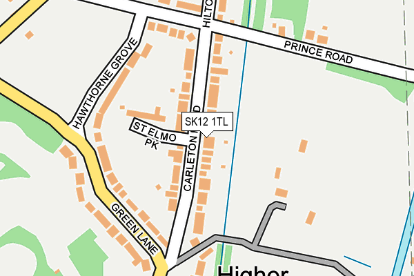 SK12 1TL map - OS OpenMap – Local (Ordnance Survey) SK12 1TL map - OS OpenMap – Local (Ordnance Survey)