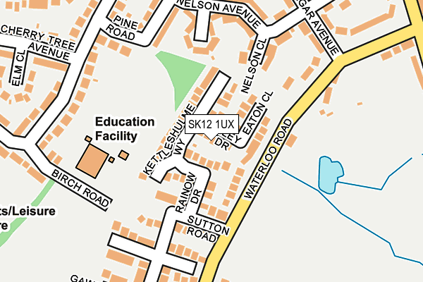 SK12 1UX map - OS OpenMap – Local (Ordnance Survey) SK12 1UX map - OS OpenMap – Local (Ordnance Survey)