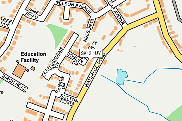 SK12 1UY map - OS OpenMap – Local (Ordnance Survey) SK12 1UY map - OS OpenMap – Local (Ordnance Survey)