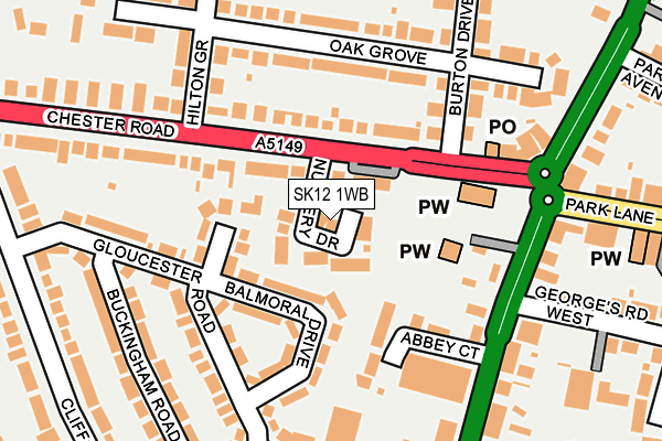 SK12 1WB map - OS OpenMap – Local (Ordnance Survey) SK12 1WB map - OS OpenMap – Local (Ordnance Survey)