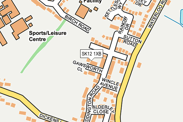 SK12 1XB map - OS OpenMap – Local (Ordnance Survey) SK12 1XB map - OS OpenMap – Local (Ordnance Survey)
