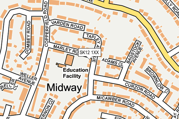 SK12 1XX map - OS OpenMap – Local (Ordnance Survey)