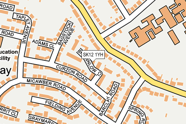 SK12 1YH map - OS OpenMap – Local (Ordnance Survey) SK12 1YH map - OS OpenMap – Local (Ordnance Survey)