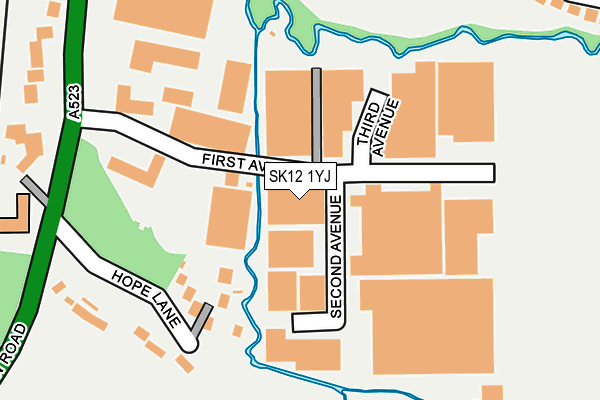 SK12 1YJ map - OS OpenMap – Local (Ordnance Survey) SK12 1YJ map - OS OpenMap – Local (Ordnance Survey)