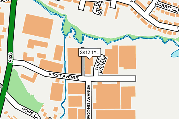 SK12 1YL map - OS OpenMap – Local (Ordnance Survey) SK12 1YL map - OS OpenMap – Local (Ordnance Survey)