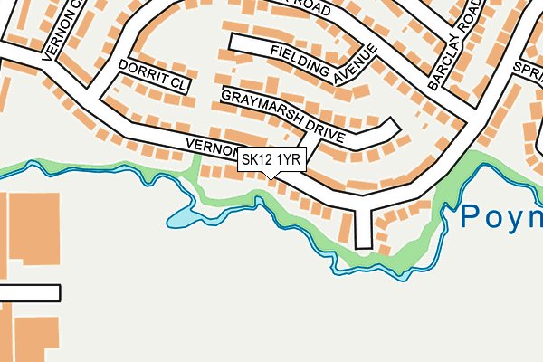 SK12 1YR map - OS OpenMap – Local (Ordnance Survey) SK12 1YR map - OS OpenMap – Local (Ordnance Survey)