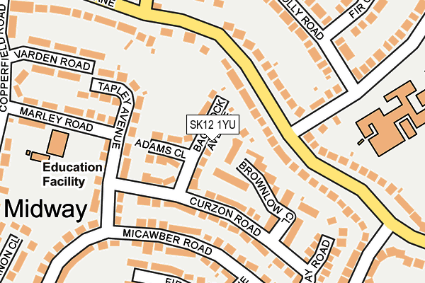 SK12 1YU map - OS OpenMap – Local (Ordnance Survey) SK12 1YU map - OS OpenMap – Local (Ordnance Survey)