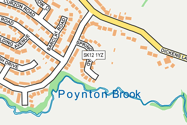 SK12 1YZ map - OS OpenMap – Local (Ordnance Survey)
