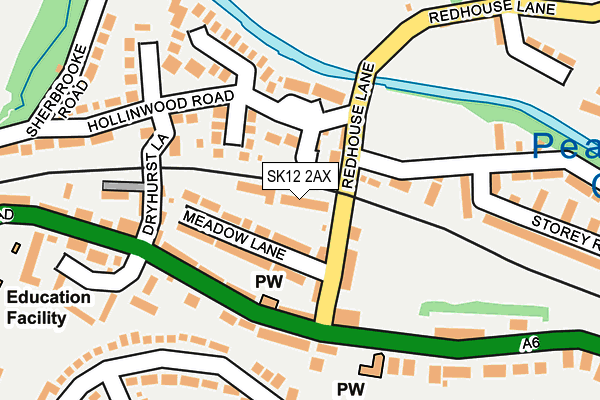 SK12 2AX map - OS OpenMap – Local (Ordnance Survey) SK12 2AX map - OS OpenMap – Local (Ordnance Survey)