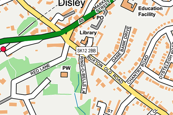 SK12 2BB map - OS OpenMap – Local (Ordnance Survey)