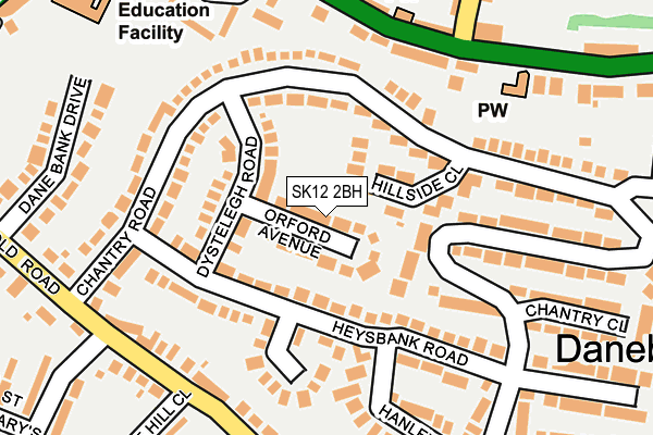 SK12 2BH map - OS OpenMap – Local (Ordnance Survey) SK12 2BH map - OS OpenMap – Local (Ordnance Survey)