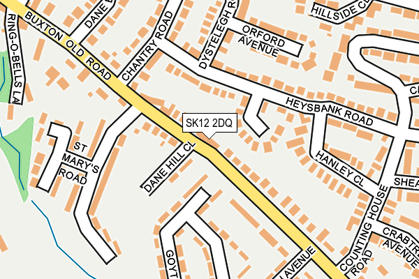 SK12 2DQ map - OS OpenMap – Local (Ordnance Survey) SK12 2DQ map - OS OpenMap – Local (Ordnance Survey)