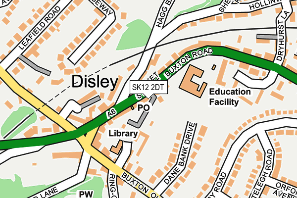 SK12 2DT map - OS OpenMap – Local (Ordnance Survey)