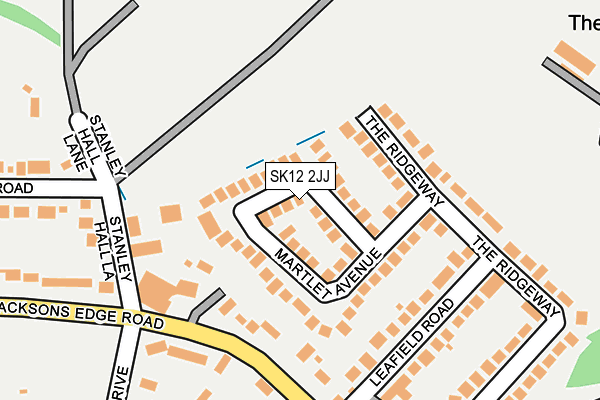 SK12 2JJ map - OS OpenMap – Local (Ordnance Survey)