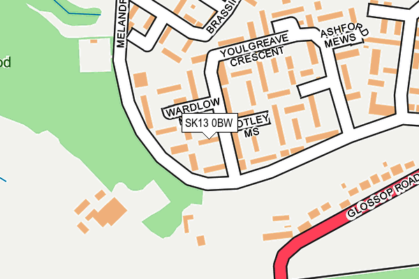 SK13 0BW map - OS OpenMap – Local (Ordnance Survey) SK13 0BW map - OS OpenMap – Local (Ordnance Survey)