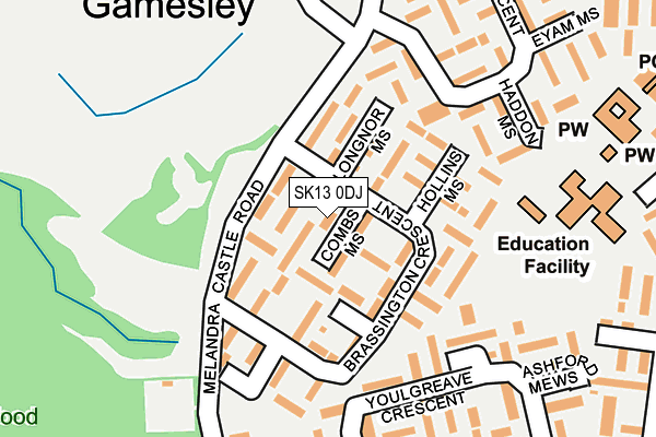 SK13 0DJ map - OS OpenMap – Local (Ordnance Survey)