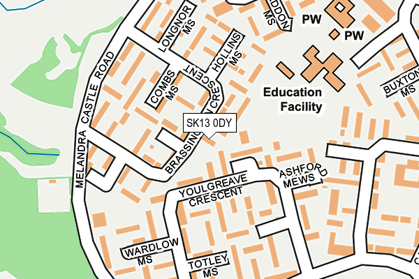 SK13 0DY map - OS OpenMap – Local (Ordnance Survey)
