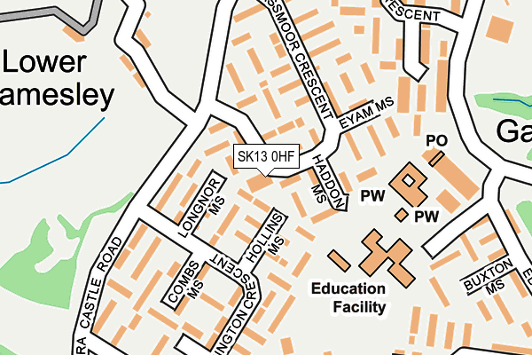 SK13 0HF map - OS OpenMap – Local (Ordnance Survey) SK13 0HF map - OS OpenMap – Local (Ordnance Survey)