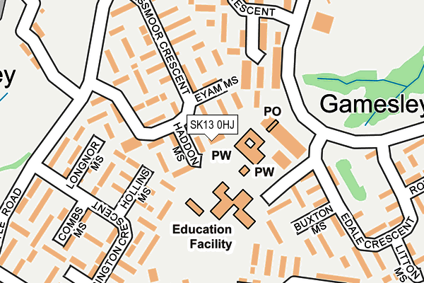SK13 0HJ map - OS OpenMap – Local (Ordnance Survey) SK13 0HJ map - OS OpenMap – Local (Ordnance Survey)