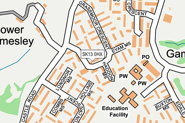 SK13 0HX map - OS OpenMap – Local (Ordnance Survey) SK13 0HX map - OS OpenMap – Local (Ordnance Survey)