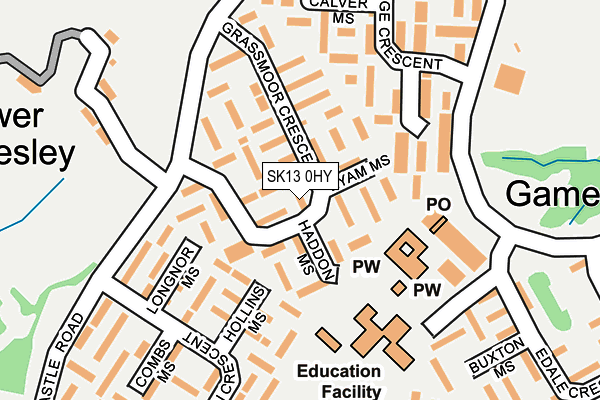 SK13 0HY map - OS OpenMap – Local (Ordnance Survey)