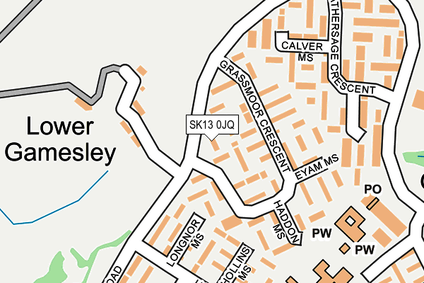 SK13 0JQ map - OS OpenMap – Local (Ordnance Survey)