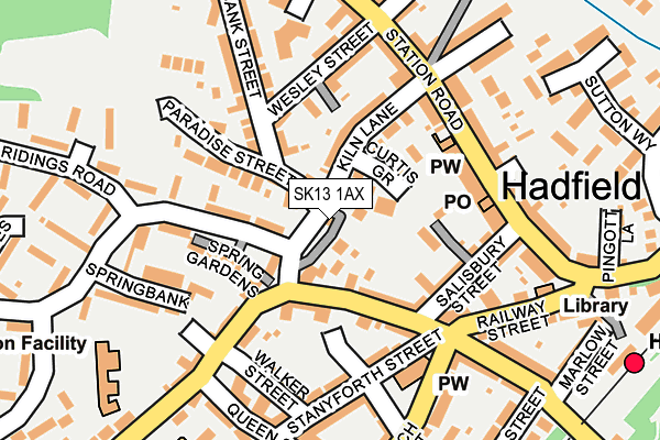 SK13 1AX map - OS OpenMap – Local (Ordnance Survey) SK13 1AX map - OS OpenMap – Local (Ordnance Survey)