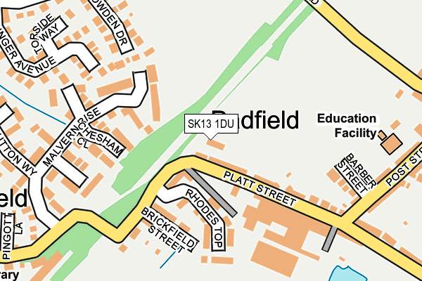 SK13 1DU map - OS OpenMap – Local (Ordnance Survey)
