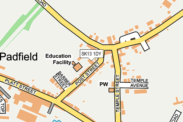SK13 1DY map - OS OpenMap – Local (Ordnance Survey)