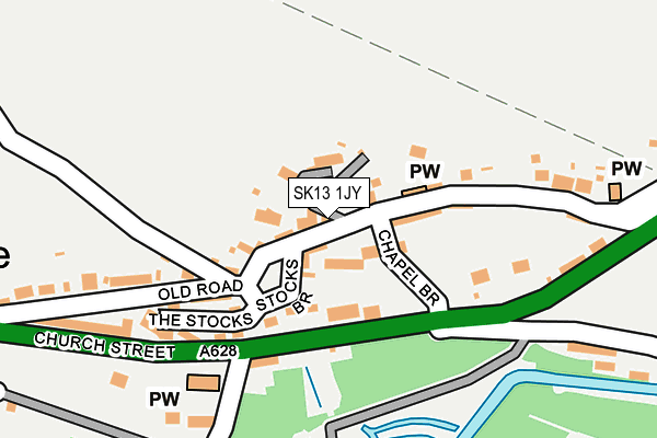 SK13 1JY map - OS OpenMap – Local (Ordnance Survey)