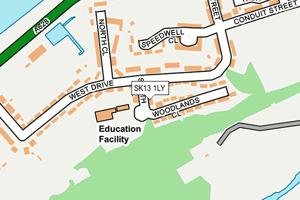 SK13 1LY map - OS OpenMap – Local (Ordnance Survey)