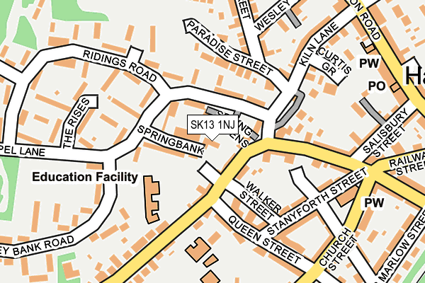SK13 1NJ map - OS OpenMap – Local (Ordnance Survey) SK13 1NJ map - OS OpenMap – Local (Ordnance Survey)