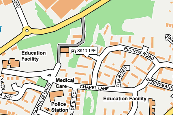 SK13 1PE map - OS OpenMap – Local (Ordnance Survey) SK13 1PE map - OS OpenMap – Local (Ordnance Survey)