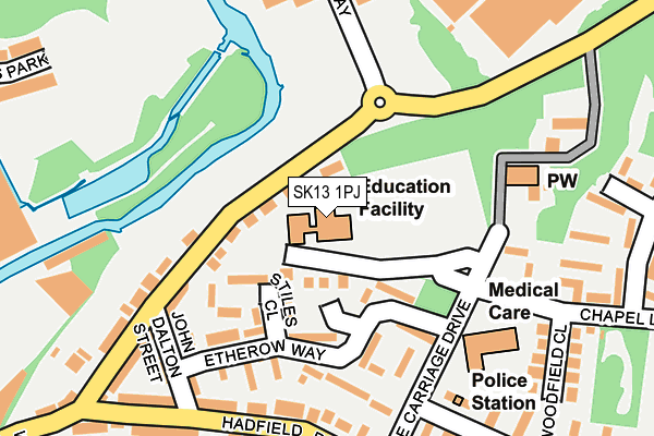 SK13 1PJ map - OS OpenMap – Local (Ordnance Survey) SK13 1PJ map - OS OpenMap – Local (Ordnance Survey)