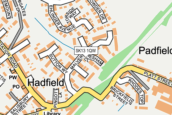 SK13 1QW map - OS OpenMap – Local (Ordnance Survey)