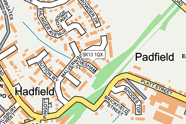 SK13 1QX map - OS OpenMap – Local (Ordnance Survey)
