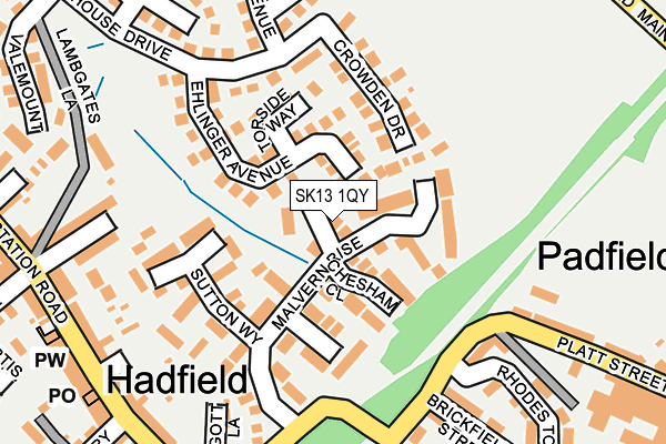 SK13 1QY map - OS OpenMap – Local (Ordnance Survey)
