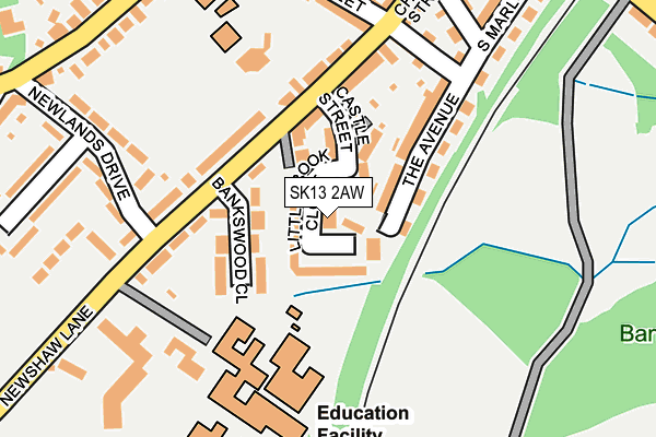 SK13 2AW map - OS OpenMap – Local (Ordnance Survey) SK13 2AW map - OS OpenMap – Local (Ordnance Survey)