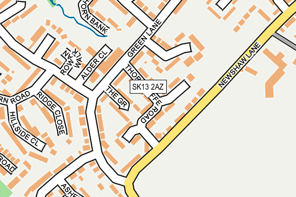 SK13 2AZ map - OS OpenMap – Local (Ordnance Survey) SK13 2AZ map - OS OpenMap – Local (Ordnance Survey)